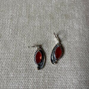 Sterling Silver Carnelian Dangle Earrings